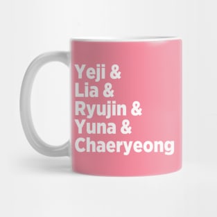 Itzy Names - Yeji, Lia, Ryujin, Chaeryeong, and Yuna Mug